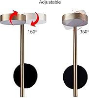 Vista 7 de Moderno aplique LED enchufable con cable dorado ajustable lámpara de pared para lectura, mesita de noche, luz montada en la pared con interruptor