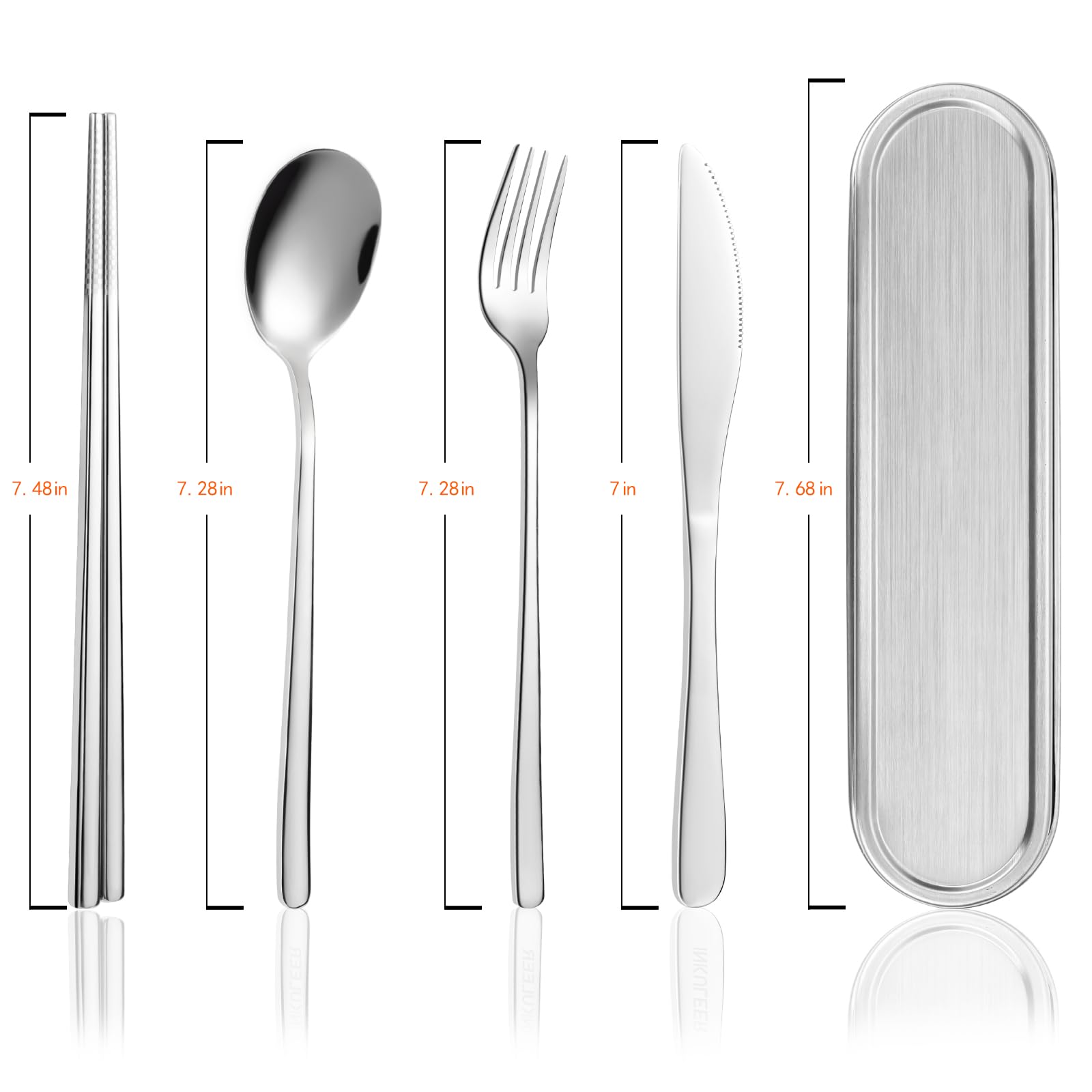 Travel Cutlery Set - Stainless Steel Camping Utensils -4