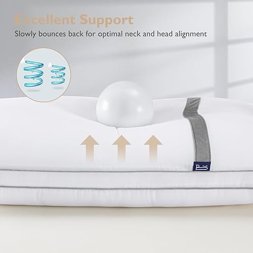 Miniatura 3 de BedStory - Almohadas para dormir 2 unidades calidad de hotel almohadas hipoalergénicas con relleno de fibra ultra suave buenas para dormir de