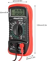Vista 9 de Xl830l multímetro digital de mano Xl830l, multímetro Xl830l con pantalla LCD y sobrecarga de retroiluminación (XL830L rojo)