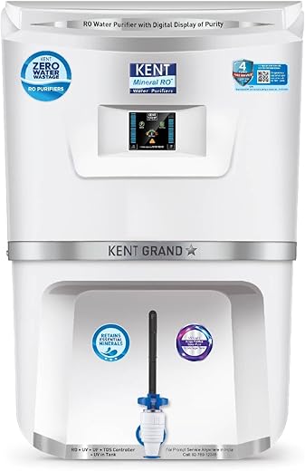 KENT Grand Star RO Water Purifier | 4 Years Free Service | ISI Marked | Multiple Purification Process | RO + UV + UF + TDS Control + UV LED Tank |…