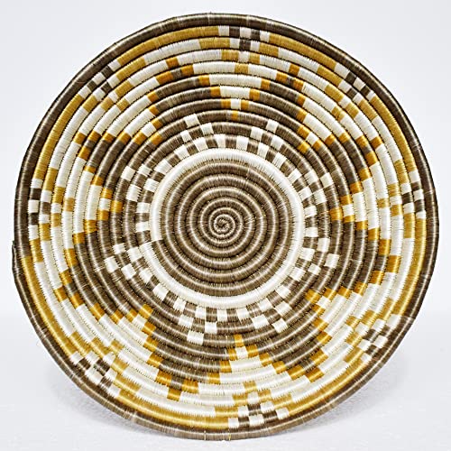 African Basket Rwanda - Large - 12 Inches Diameter - Sisal, Sweetgrass Basket - Handmade From Africa