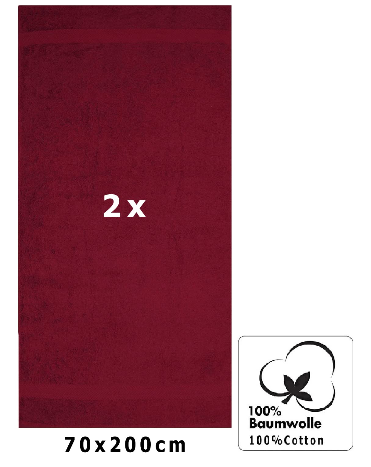 Betz Premium Juego de 2 Piezas de Toallas de Sauna 100% algodón XXL Toalla de baño 70x200 cm Rojo Oscuro