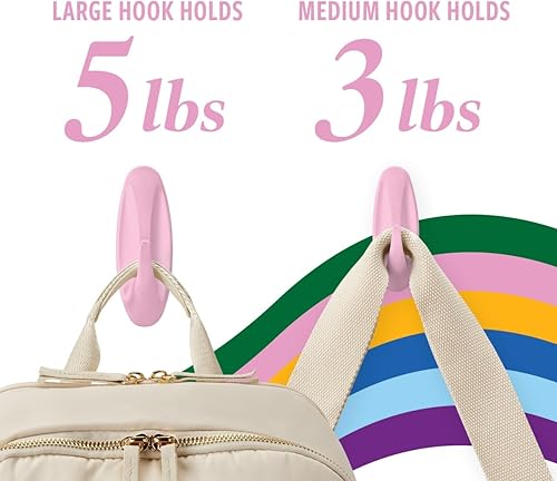 Miniatura 4 de Command Paquete de ganchos de diseño mixto, limonada lila, 10 ganchos, 16 tiras Limonada Lila,Arctic Freeze,Ciruela