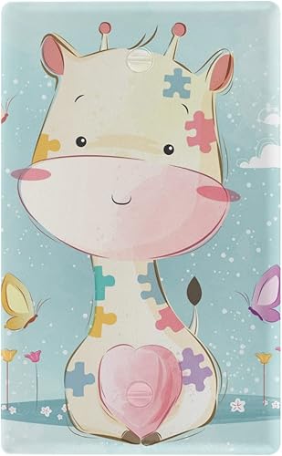 Miniatura 2 de Placa de interruptor de luz con diseño de jirafa para bebé, diseño de jirafa, decorativa, para oficina en casa