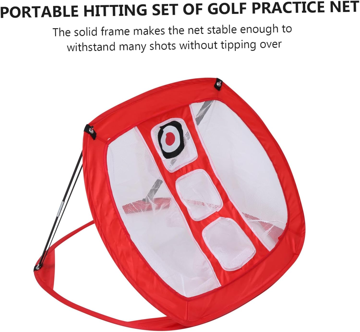 Portable Nylon Golf Practice Net Set with Foldable Hitting Mat for Indoor and Outdoor Practice Training Equipment for Golfers