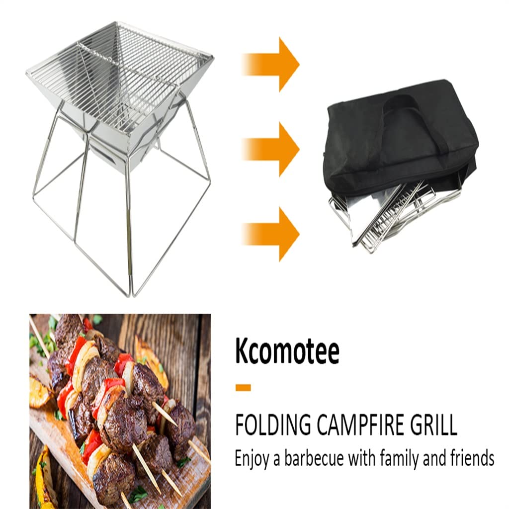 Pliant Camping BBQ Grill Set Portable Barbecue Grill Poêle 304 en Acier Inoxydable Mini Fosse pour Camping Pique-Nique BBQ Accessoires