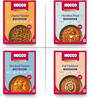 Ready To Eat Combo Pack of 4 (Jain Mumbai Bhaji, Jain Dal Makhani, Jain Smoked Paneer & Jain Chana Masala) | Just Heat & Eat | Meal Ready In 5 Minutes | Microwave-Able | Serves 2-300g Each