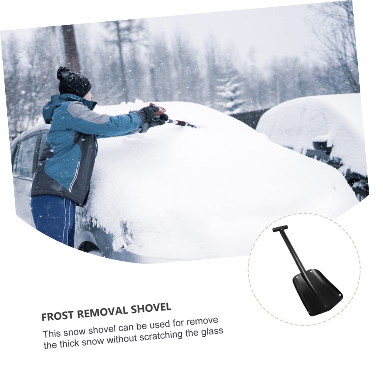 Supvox Autoschneeschaufel aus Aluminiumlegierung Abnehmbar und Ausziehbar Leichter Schneeräumer für Auto und Outdoor Camping im Winter