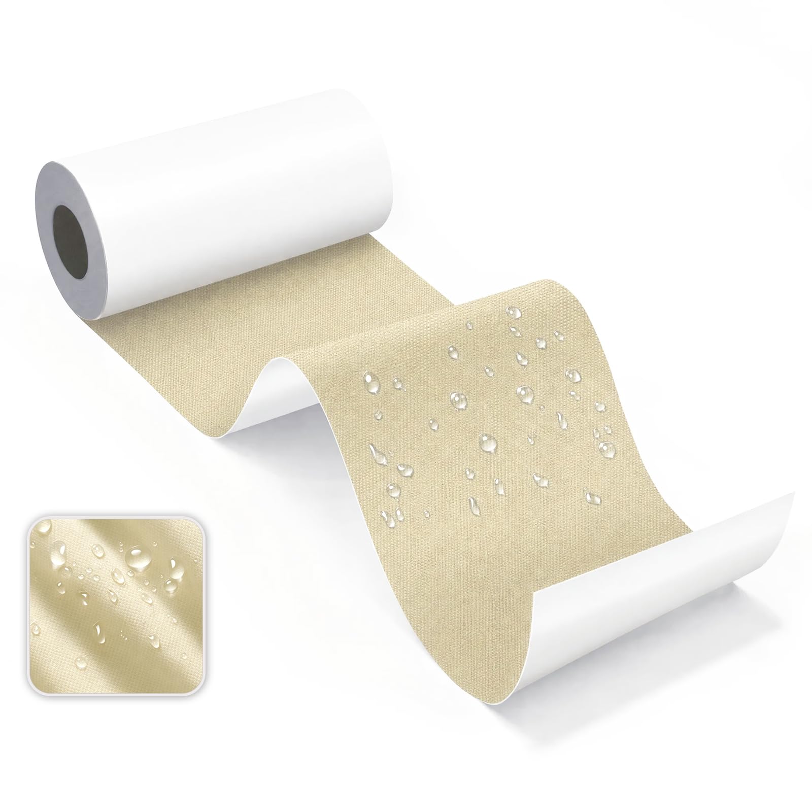 Skystuff Self-Adhesive Canvas Repair Tape, Heavy Duty Waterproof Fabric Repair Patches for Sofa, Chair, Awning, Tent, Clothes, Camping Outdoor Gear, Instant Strong Fix, 7.6x200cm, Beige โ image 1