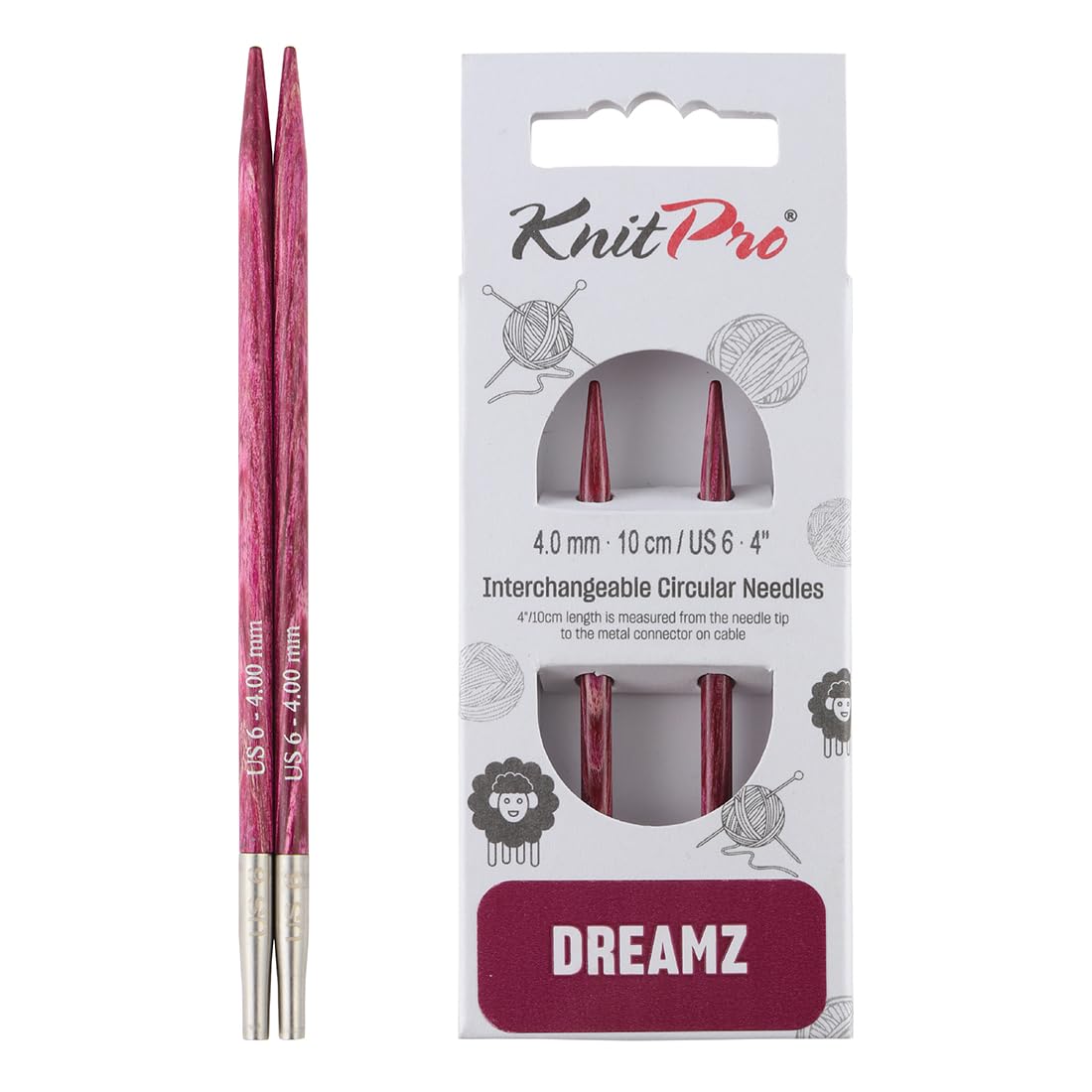 KnitPro Dreamz Interchangeable Circular Needles 4" (10cm) | Size 4.00mm