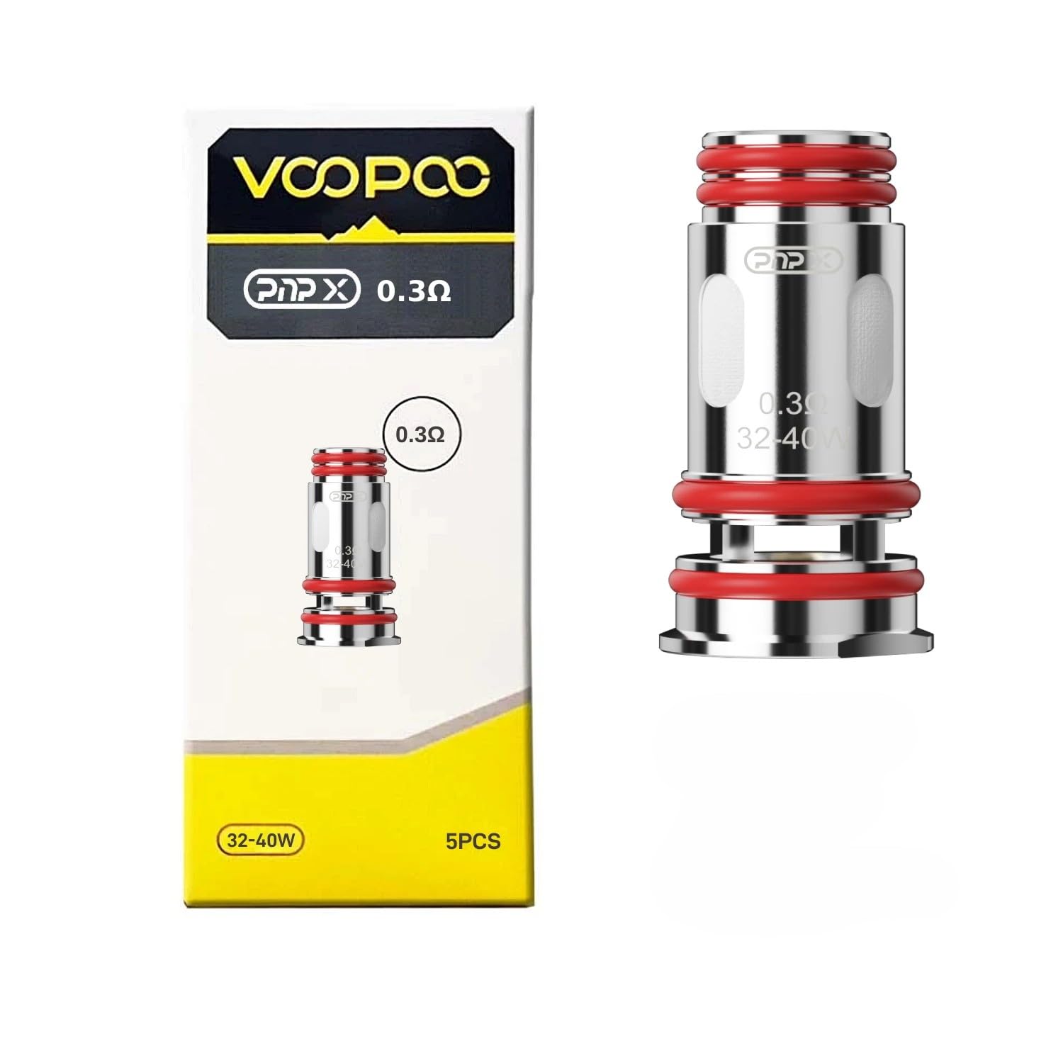 VOOPOO Pack de 5 Rsistances PnP X 0.3 ohm pour Cartouches Pod