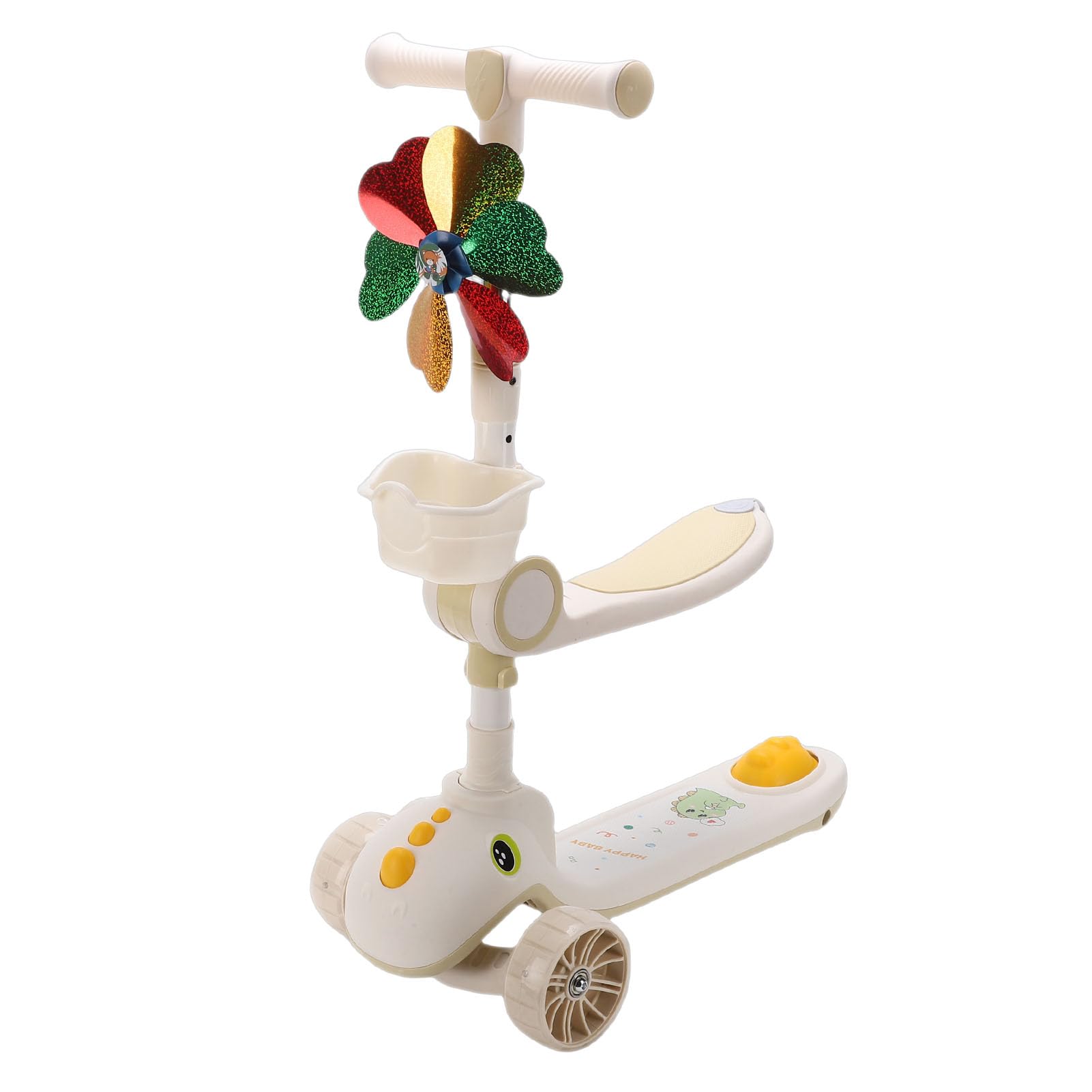 Patinetes para Niños, Patinete de 3 Ruedas con Luz LED y Asiento para Niños de 3 a 8 Años