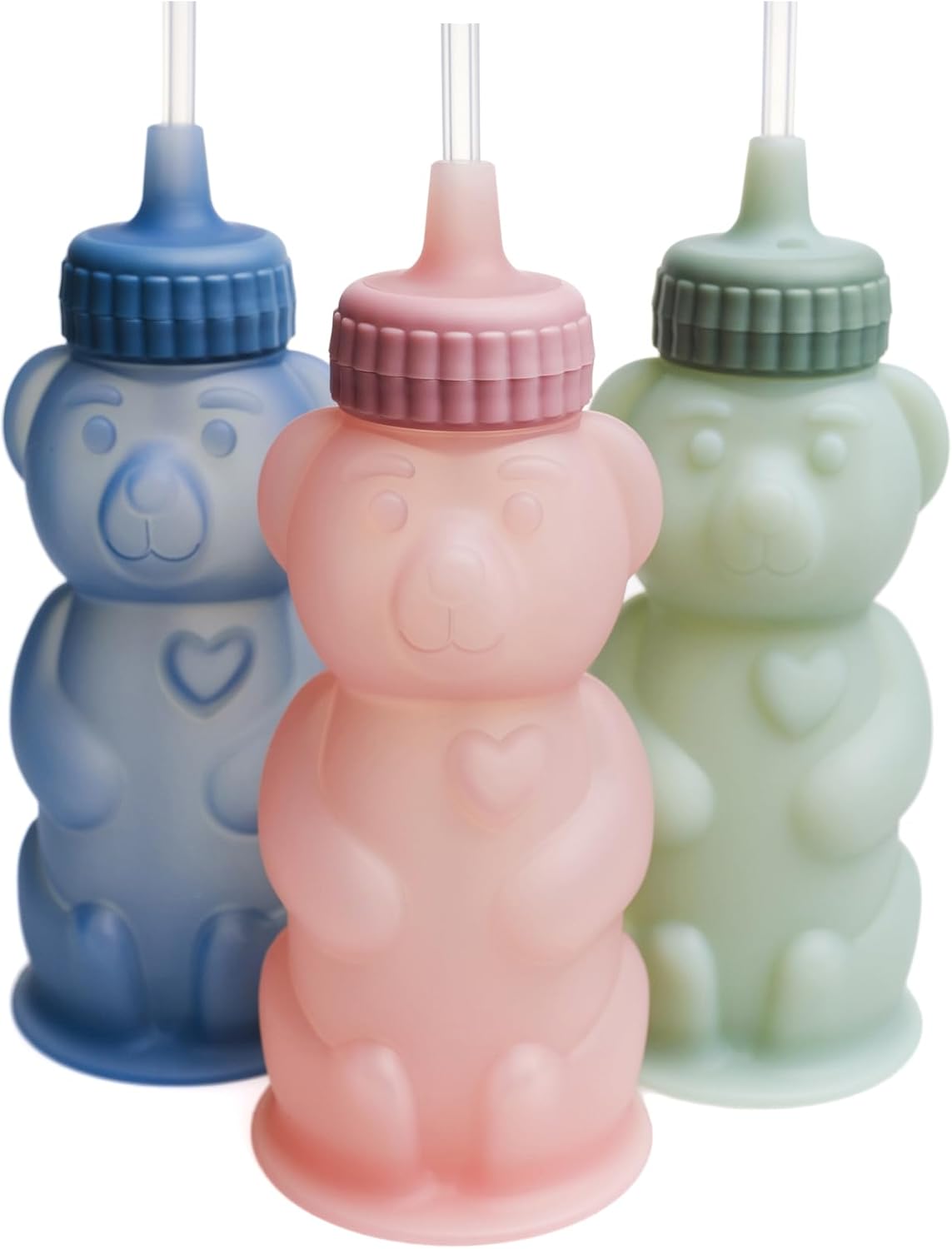 TalkTools Honey Bear Silicone Straw Cup, Dishwasher Safe Baby Drinking Bottle,Premium Food-Grade Material, Honeybear Sippy Cup for Ages 4+ Months, Kids and Toddlers (Single 8oz)-Bubblegum - Image 6