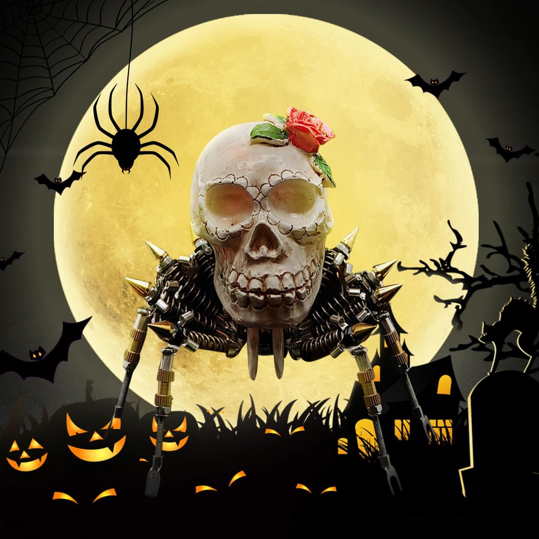 Puzzle 3D di Halloween con ragno in metallo, figura di Halloween creativa per tutta la famiglia, giocattolo decorativo di Halloween da montare (200 pezzi)