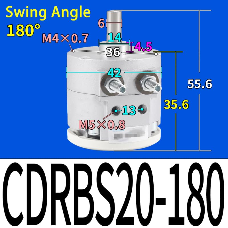 Vérin pneumatique rotatif CDRS30 rotation 180° fluide et précise