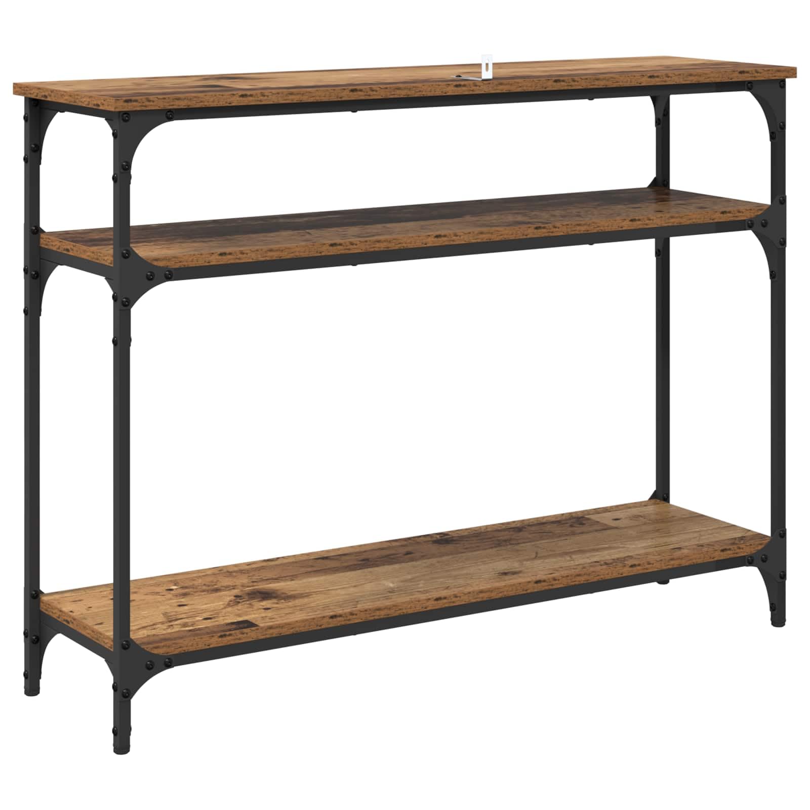 vidaXL Konsola Stare drewno 100 x 29 x 75 cm Drewno inżynieryjne