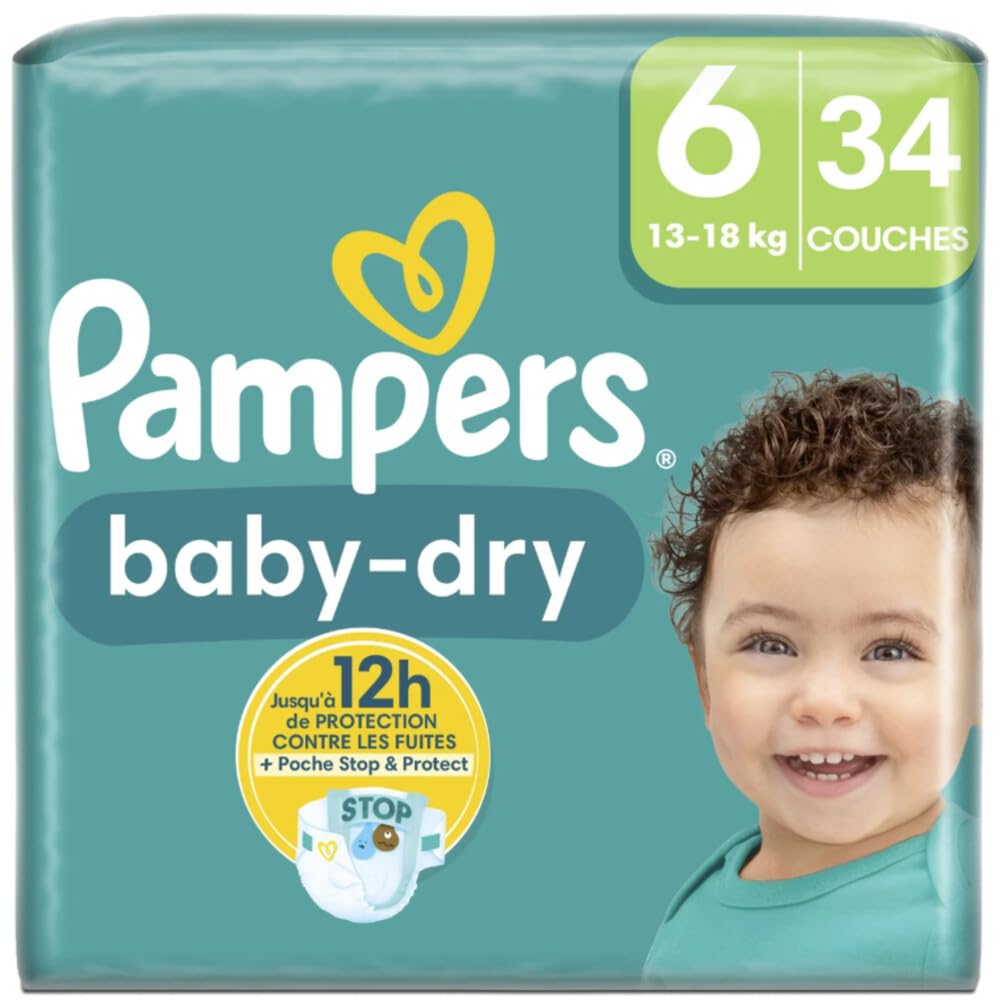 Pampers Baby-Dry S6 Windeln - Trio Pack (102 Stück) - Weicher & Trockener Schutz für Ihre Kleinen
