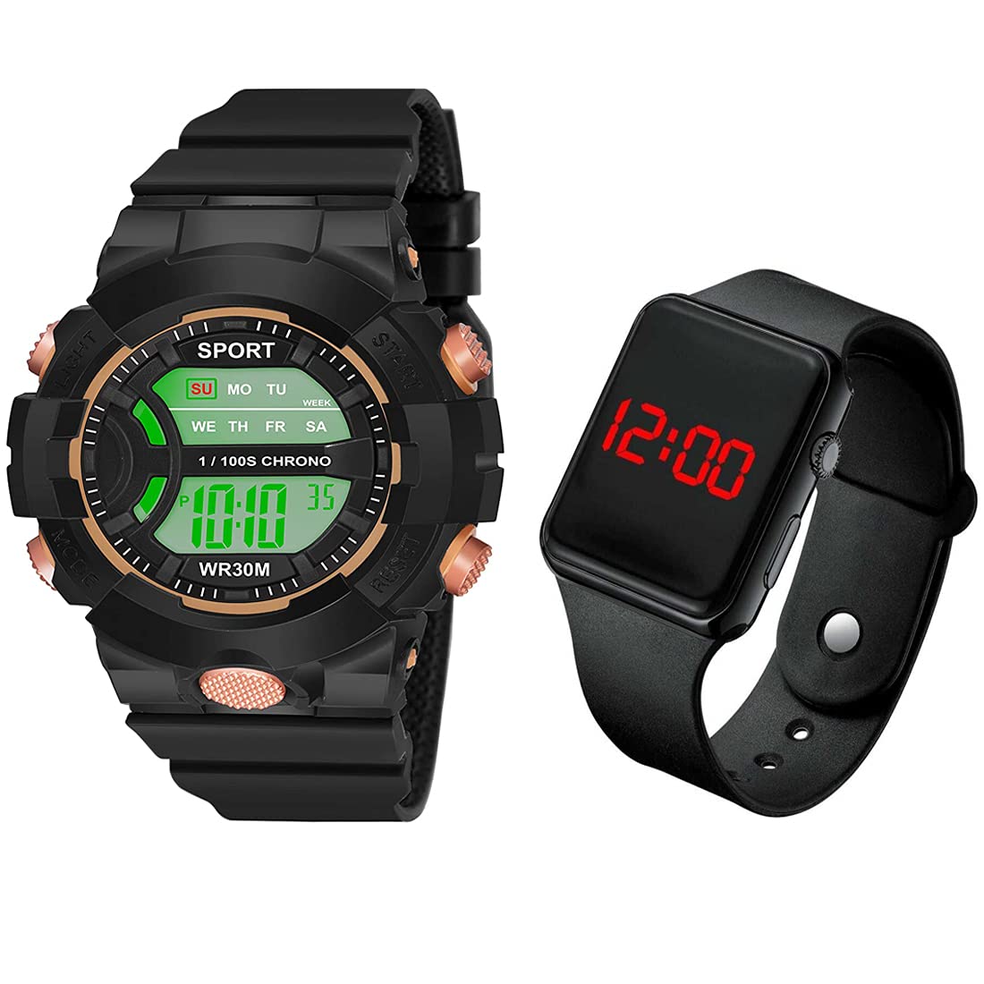 GOLDENIZE FASHION New Digital Black LED Boy & Mens Combo of 2 Watches (B09BZLTB9L) Amazon Price History, Amazon Price Tracker