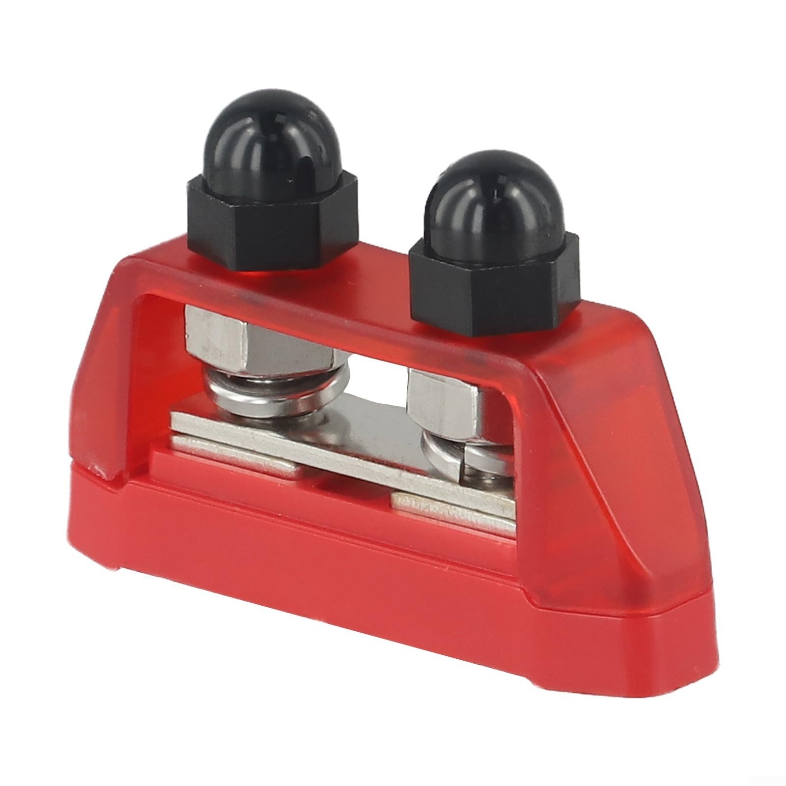 Morsettiera per sbarra collettrice da 200 A, con copertura protettiva per auto, camper, barca, sistema di distribuzione dell'alimentazione da 12 V a 48 V CC, rosso (nero)