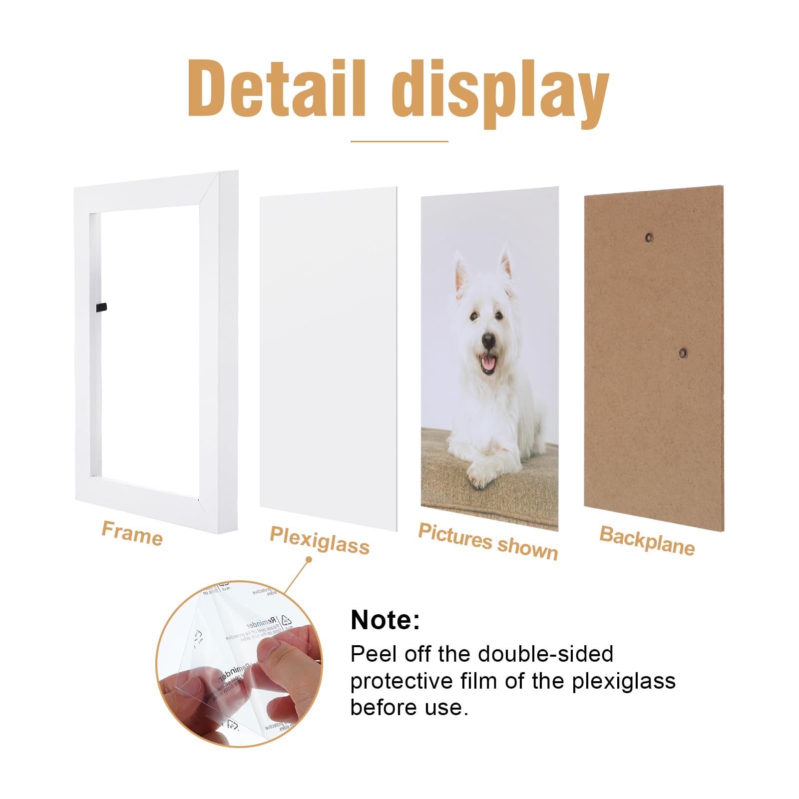 4 Pack Picture Frame, 6x4in Photo Frames Tabletop and Wall Mounting Picture Frames Small Frame with Window for Portrait Photo Landscape - Image 3