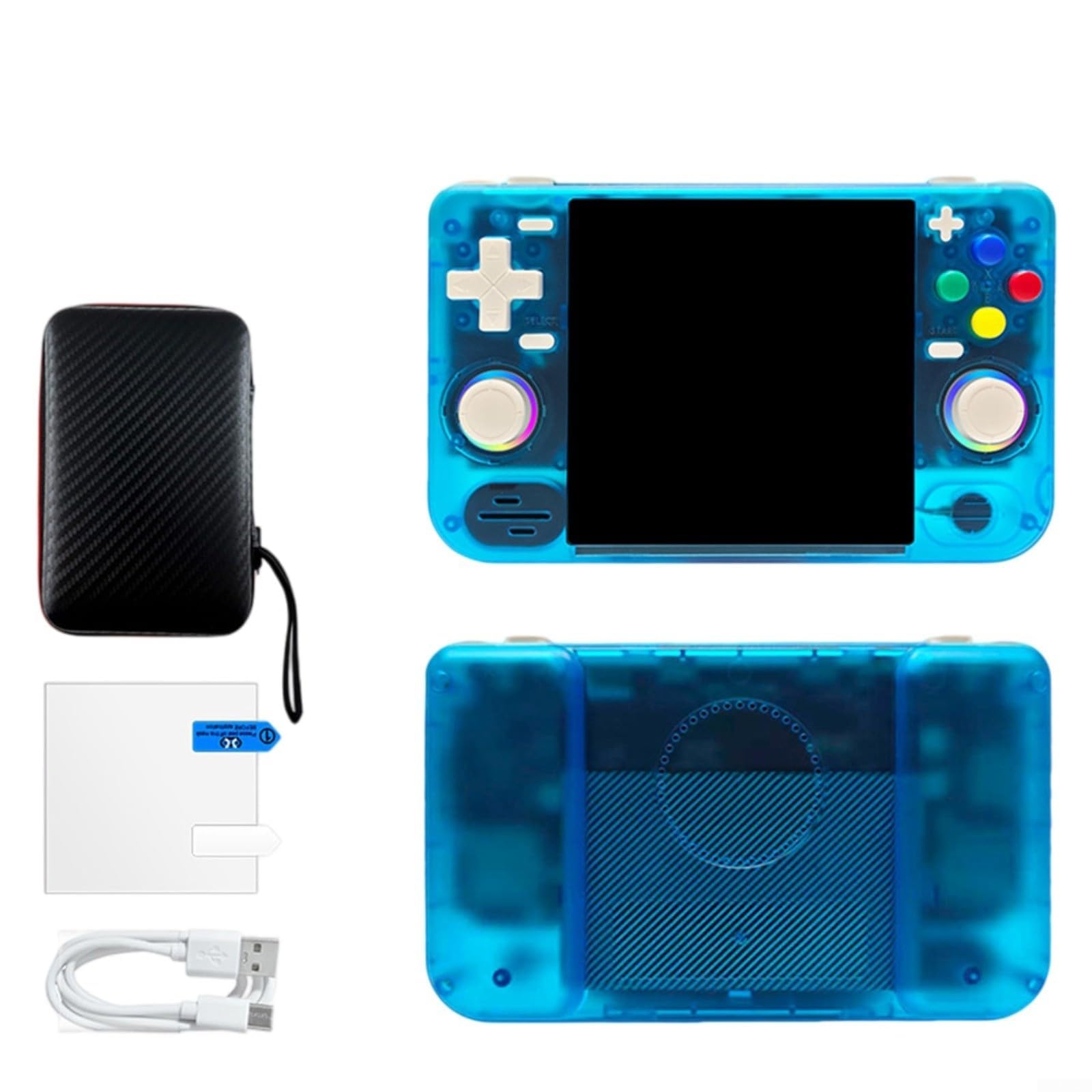 Console di gioco portatile, con oltre 20000 giochi retrò, WiFi online Play, open source per Linux per sistema, portatile 18 x 12 x 5 cm, ABS per design per viaggi e pendolarismo (128 G nero