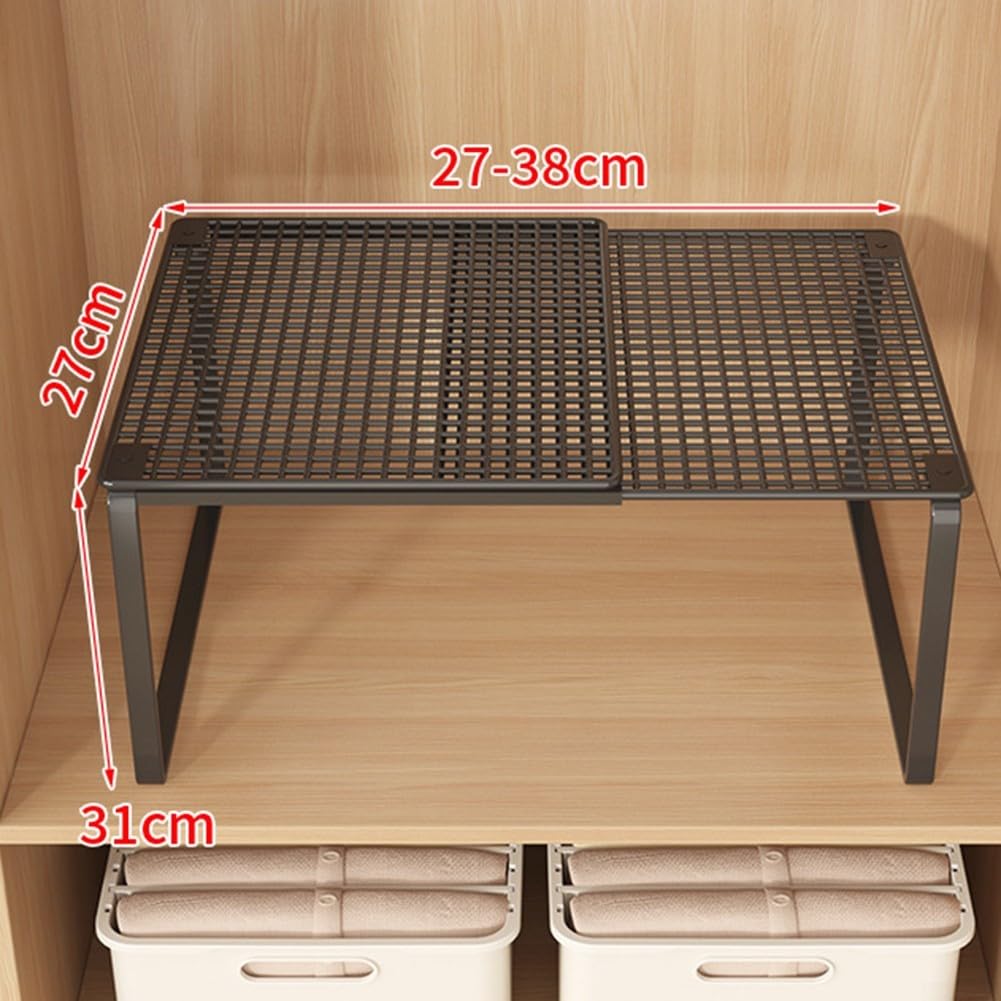 Scaffale impilabile regolabile in metallo da 27 cm (2 neri (31 cm)