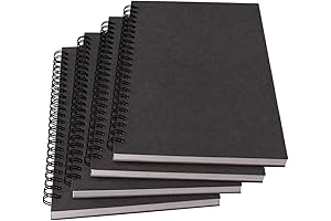 YUREE 4-Pack A5 Unruled Spiral Notebooks