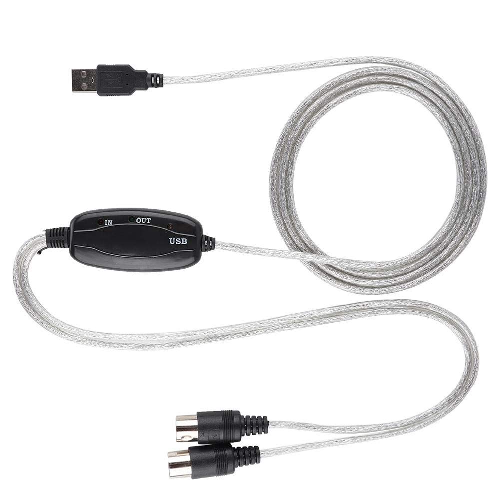 Wendry Câble d'interface de câble MIDI USB, convertisseur de câble MIDI vers USB Cordon d'adaptateur d'interface MIDI Clavier Li