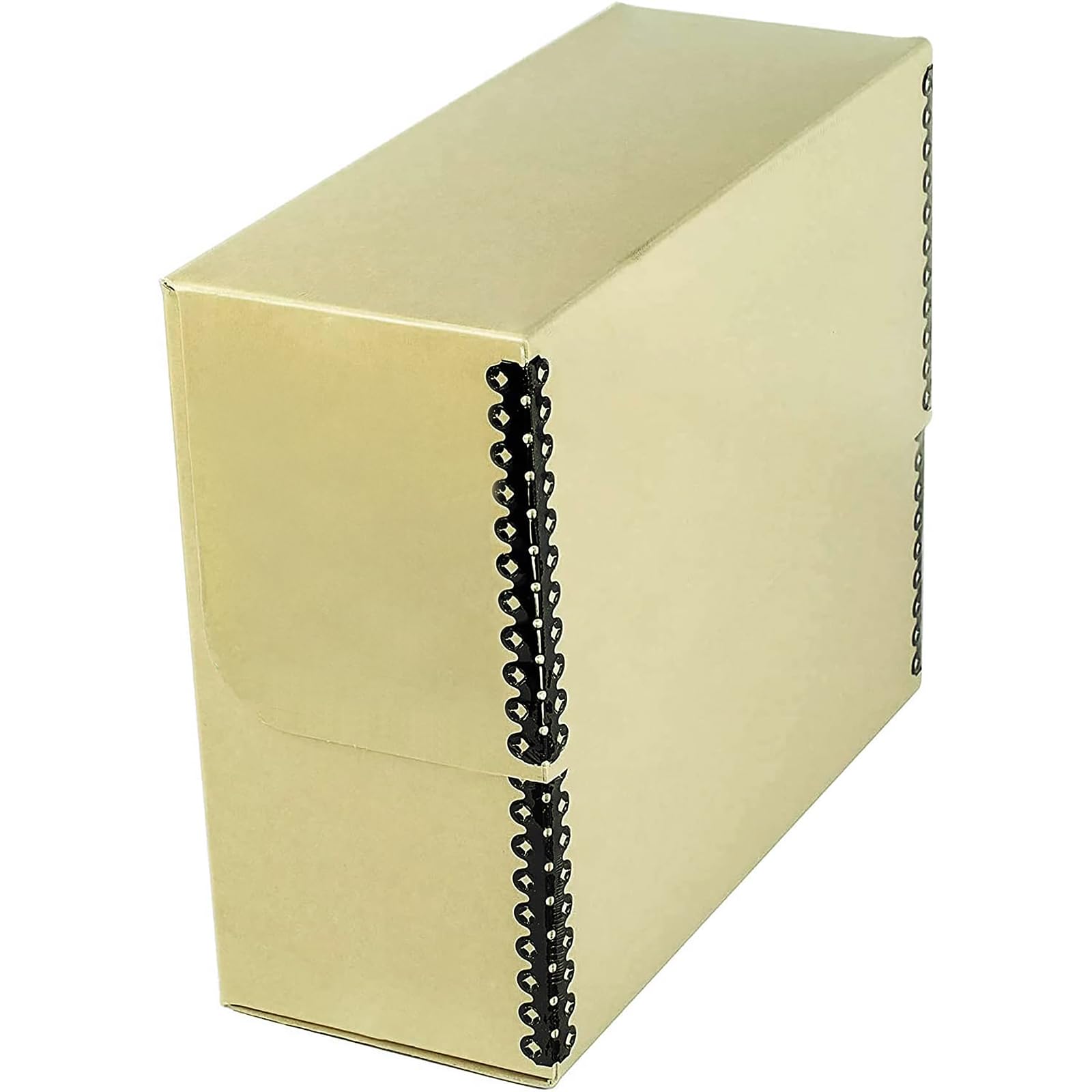 Archival Document Storage Box with Metal Edge, Acid-Free Tan Boxboard, Organize and Store Files, Prints, Photos, Legal-Sized Case 15.5" x 10.5" x 5" Wide