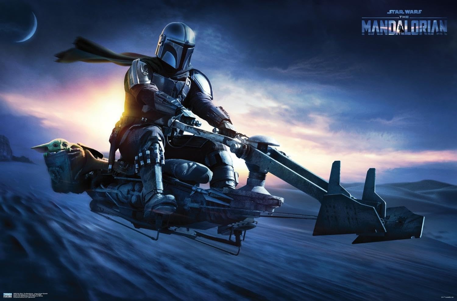 Amazon.com: Star Wars: The Mandalorian - Grogu Sunset Speeder Wall