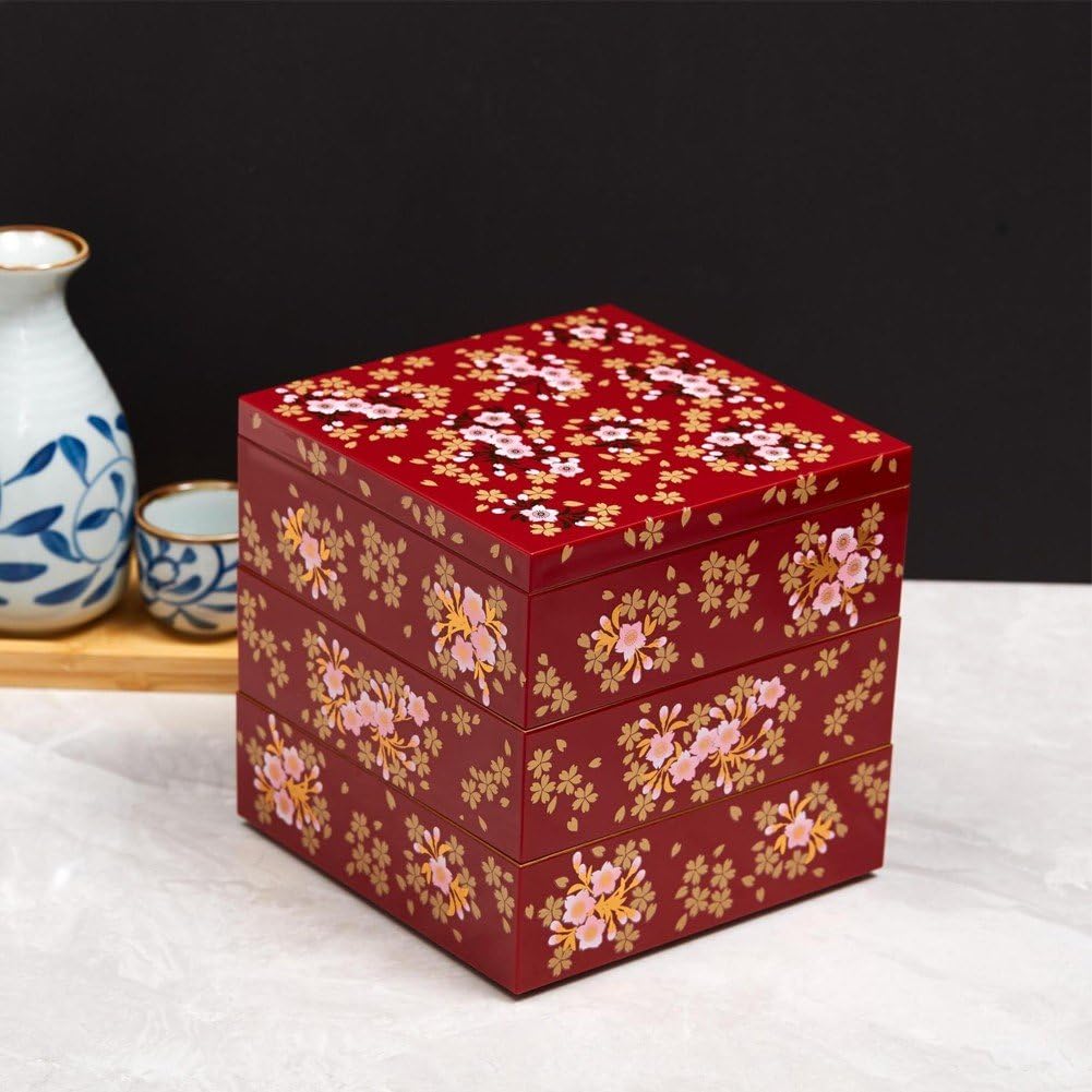 Boîte À Bento Traditionnelle Japonaise, Boîte À Bento Laquée À Trois Couches, Boîte À Sushi Portable, Boîte De Rangement pour Aliments, Boîte Laquée Traditionnelle