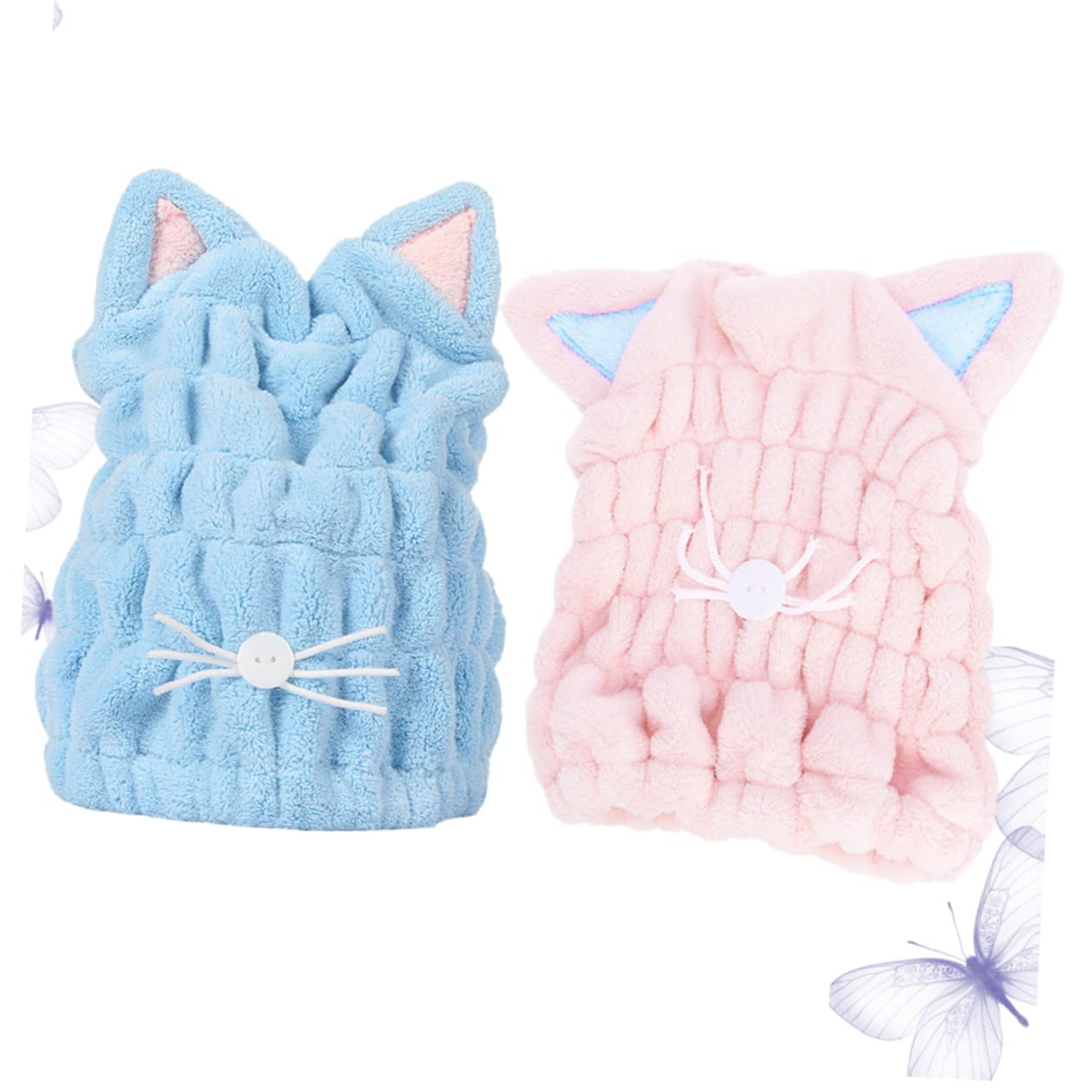 6stücke Katzenohren Haartrockentuch Schnelltrocknende Dicke Haarhaube Für Zuhause Und Ultra-absorbierend Zu Haar Und Für Und Fitness