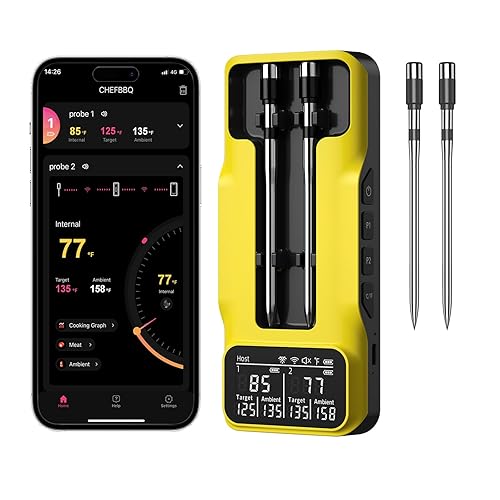 Termómetro inalámbrico inteligente de carne de 800 pies con sonda digital de carne, termómetro de carne Bluetooth con control de host de aplicación