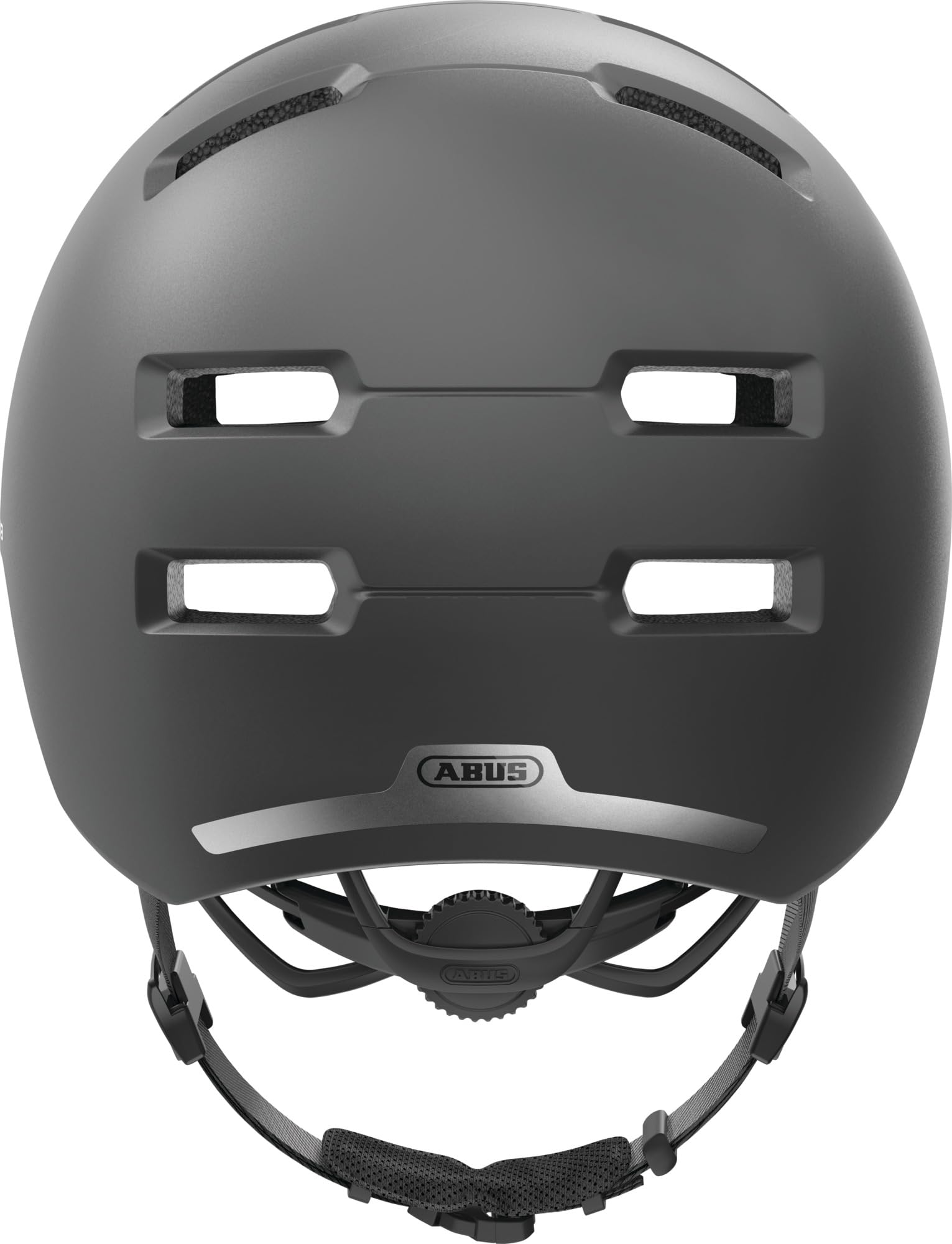 ABUS Casque Urbain Skurb, Gris Foncé Mat, Taille S | Casque skate robuste, technologie In-Mold, réglable avec place pour tresse, 12 aérations