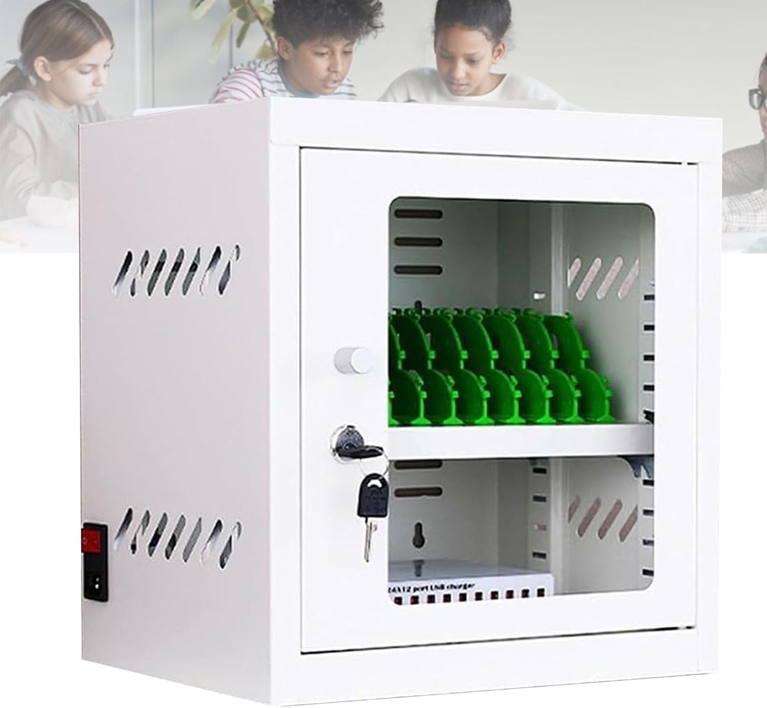 USB充電携帯電話キャビネット 複数のデバイス用の携帯電話充電ステーション、集中携帯電話充電キャビネット、20/30/40ポートモバ