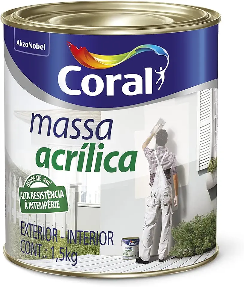 MASSA ACRÍLICA BRANCO 1,5KG - CORAL