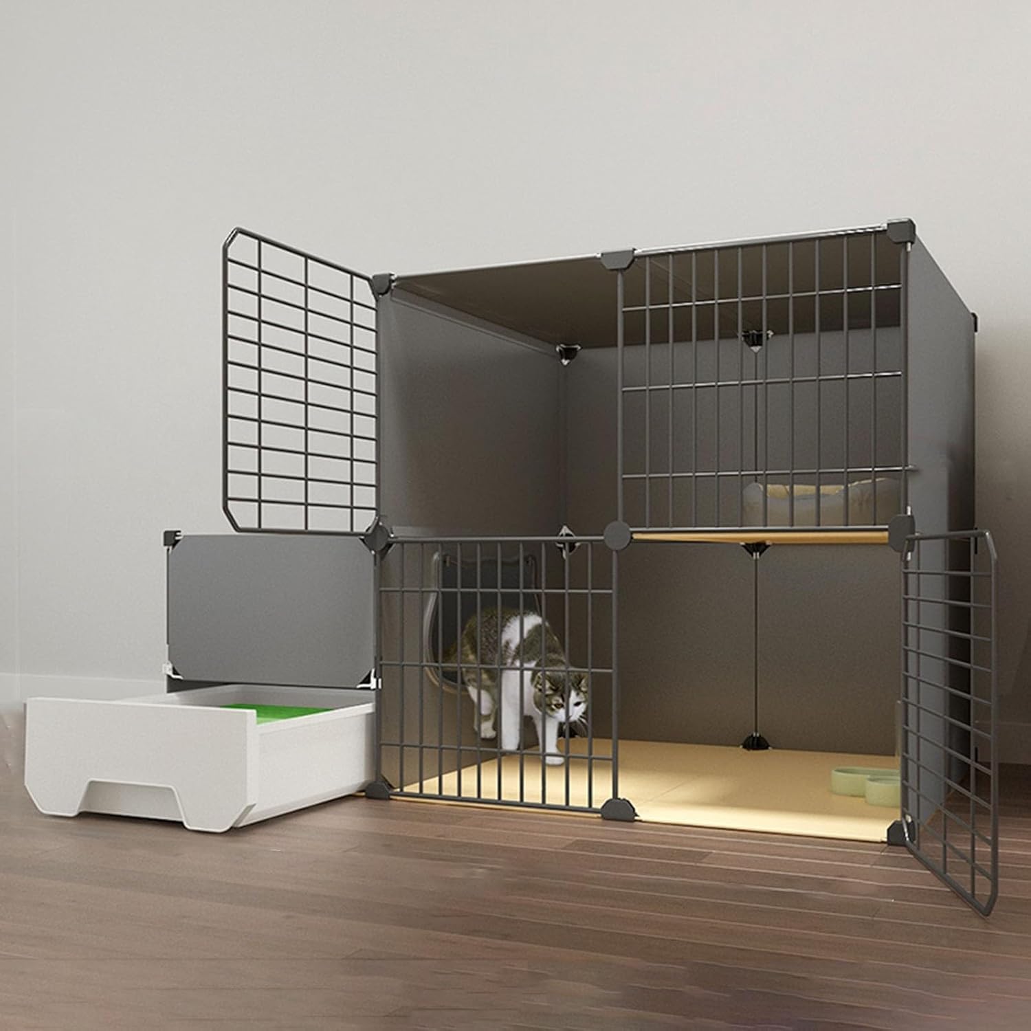 Recinto de alambre de metal desmontable para evitar escapes de mascotas en salones y patios