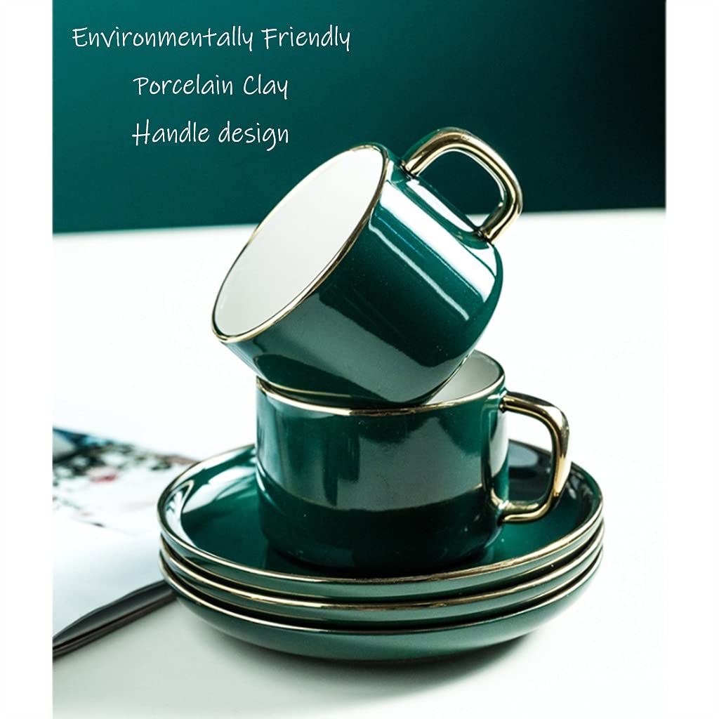 Juego de Tazas de té Juego de Tazas de té con platillos Juego de Tazas con portavasos y cucharilla Juego de Tazas de té de la Tarde de cerámica británica