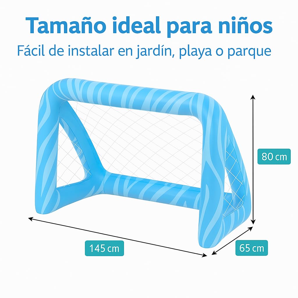 SkyBound 2 Porterías Piscina Hinchables para Niños con Balón y Bolsas de Peso Juguete Deportivo Acuático Fútbol