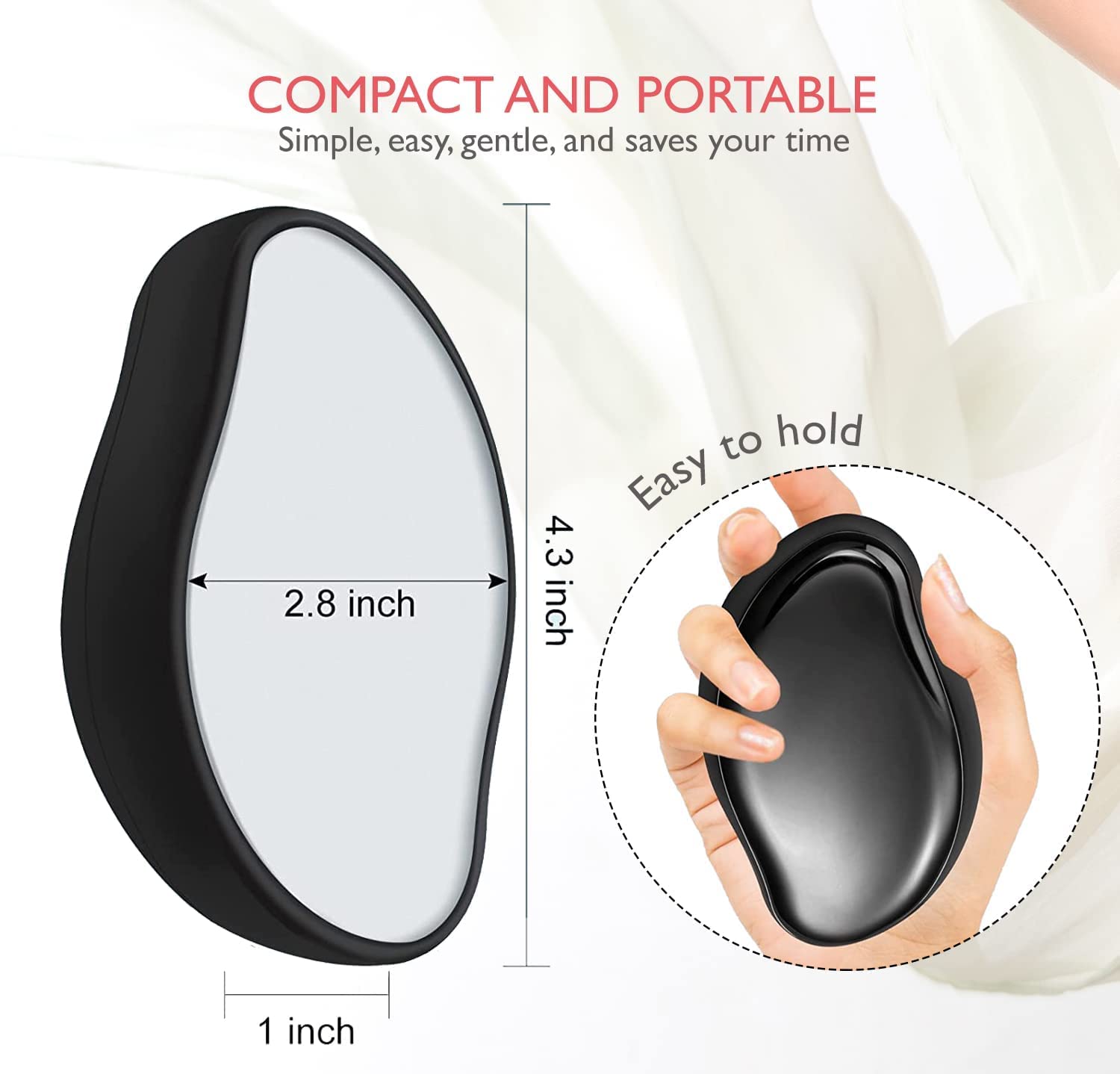 MR.THINDZ Crystal Hair Remover for Women and Men, Reusable Eraser Device Magic Hair Removal Tool, Back Arms Legs, Nano Glass Technology Stone Smooth Skin crystal painless hair removal stone 4