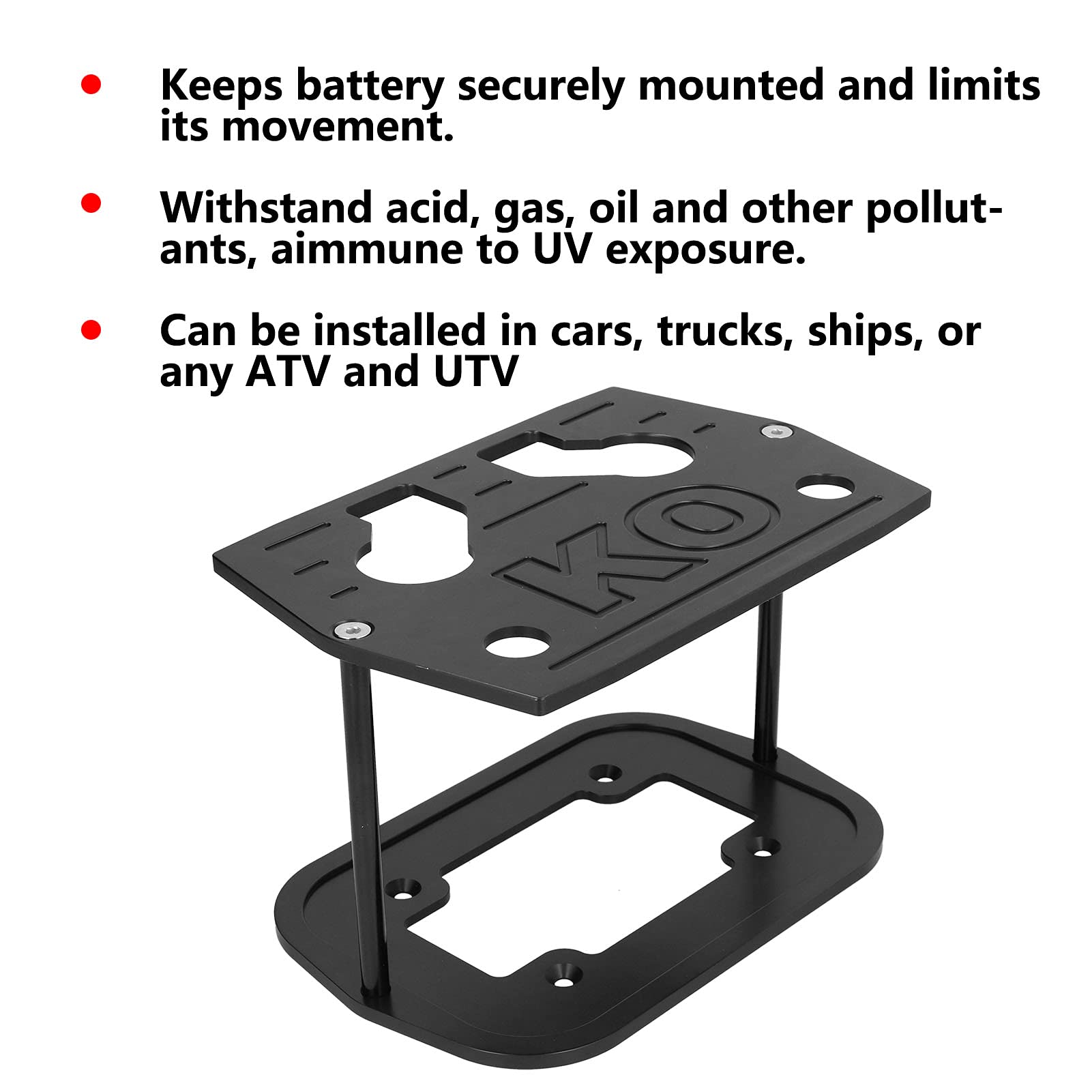 Batteriehalter Optima 34/78 Batteriehalterung Passend für PKW-LKW-Boote ATV(A (Schwarz）