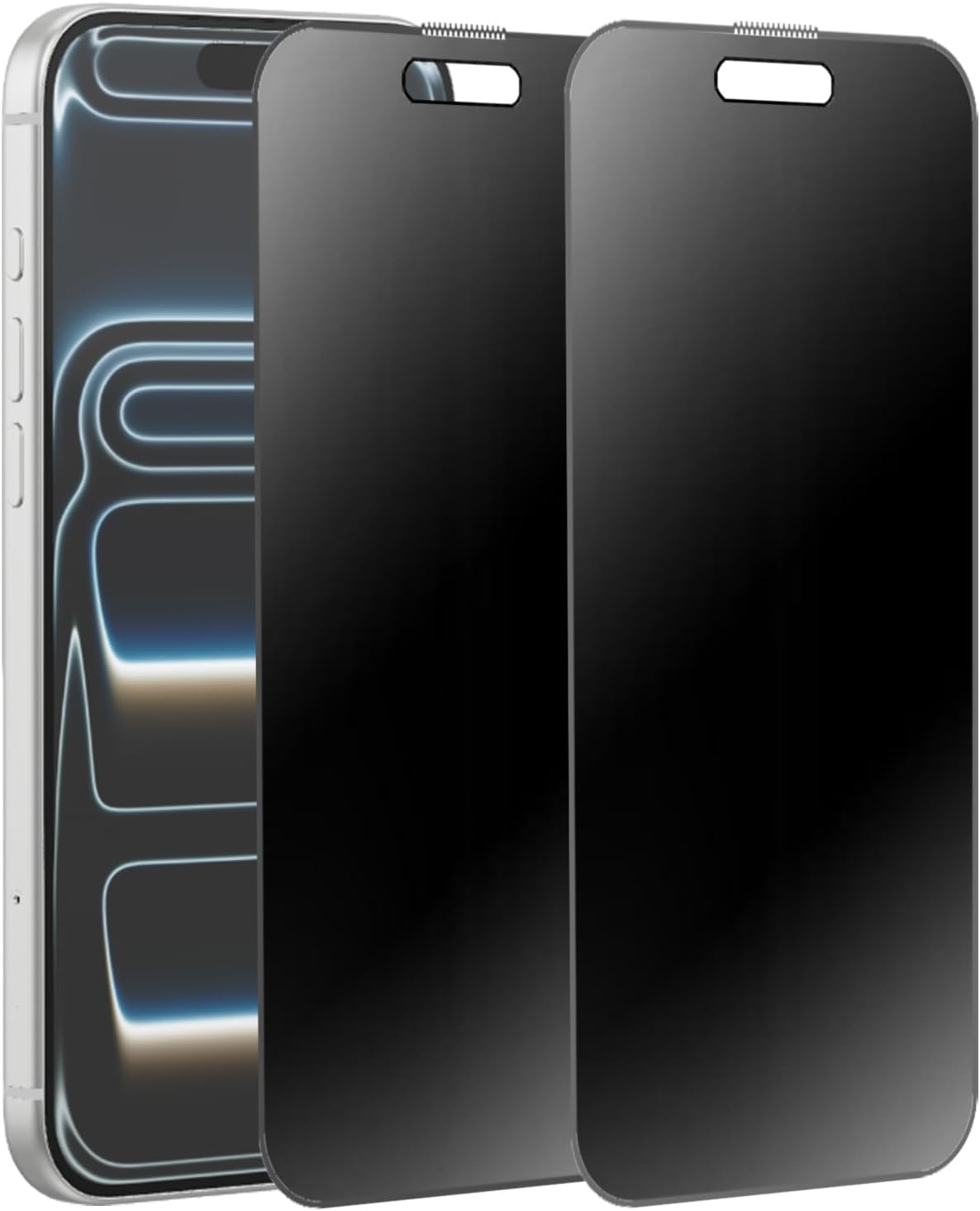 2 Pack 360 Degree Matte Privacy Screen Protector for iPhone 17 Pro 6.3 inch Anti-Spy 4 Directions Tempered Glass Anti-glare Film - Image 8