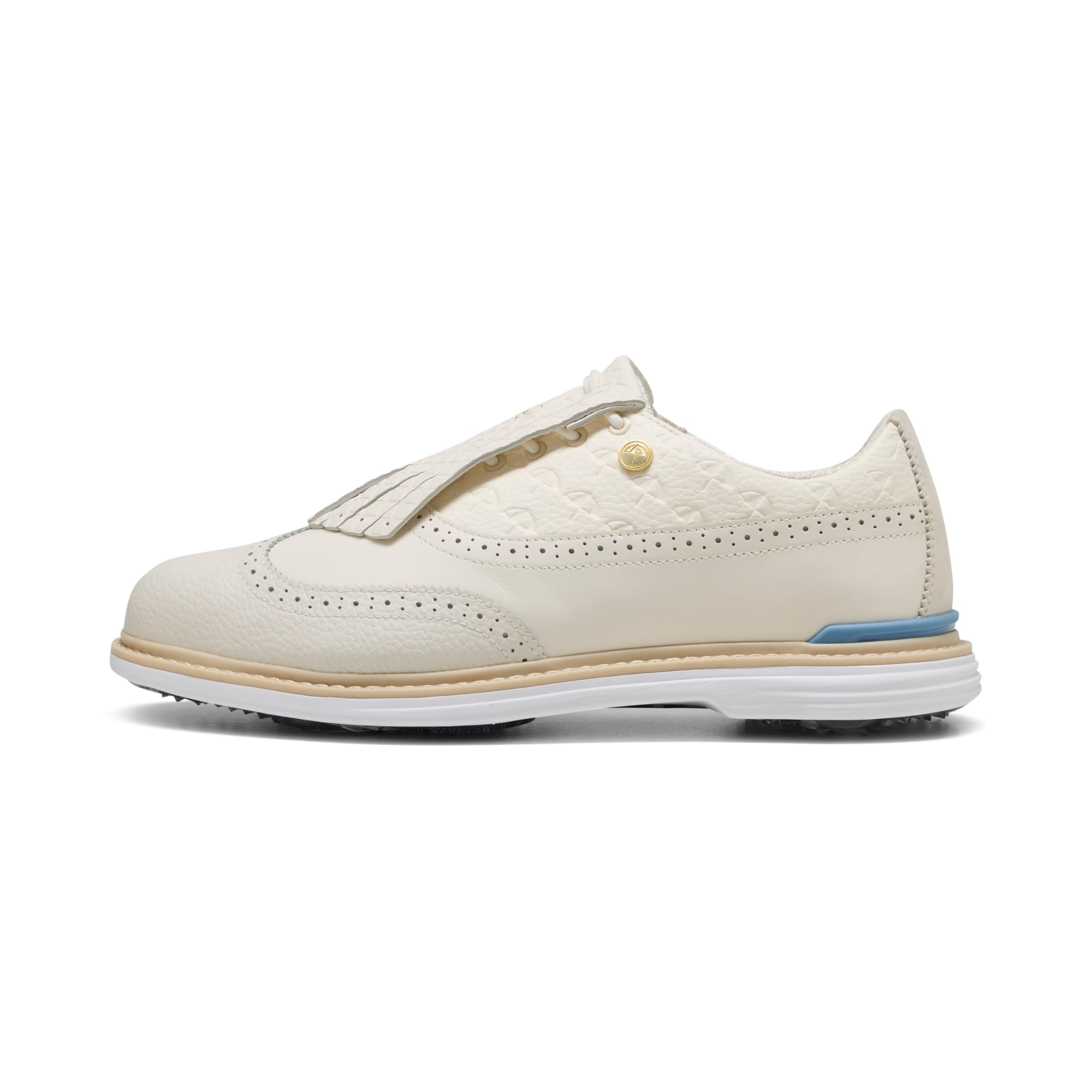 PUMA Golf X Arnold Palmer Royale Wingtip Shoes Frosted Ivory/Zen Blue White Size 11.5 Medium