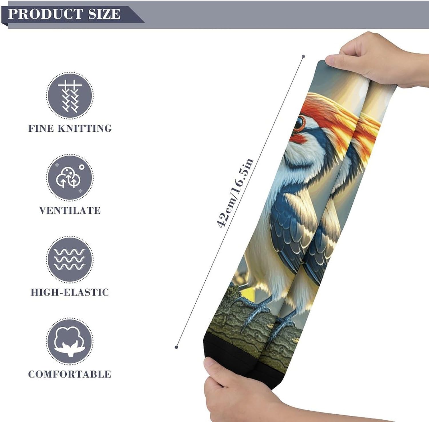 Great Woodpecker Knee High Soccer Socks Moisture Wicking