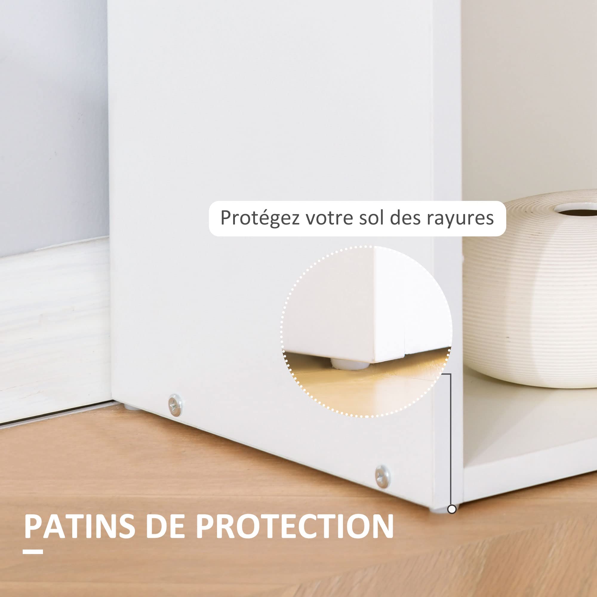 HOMCOM Bureau Informatique Bureau avec Rangement 120 x 55 x 120 cm Blanc | 6 Compartiments Ouverts, Table d'Ordinateur pour Chambre, Studio