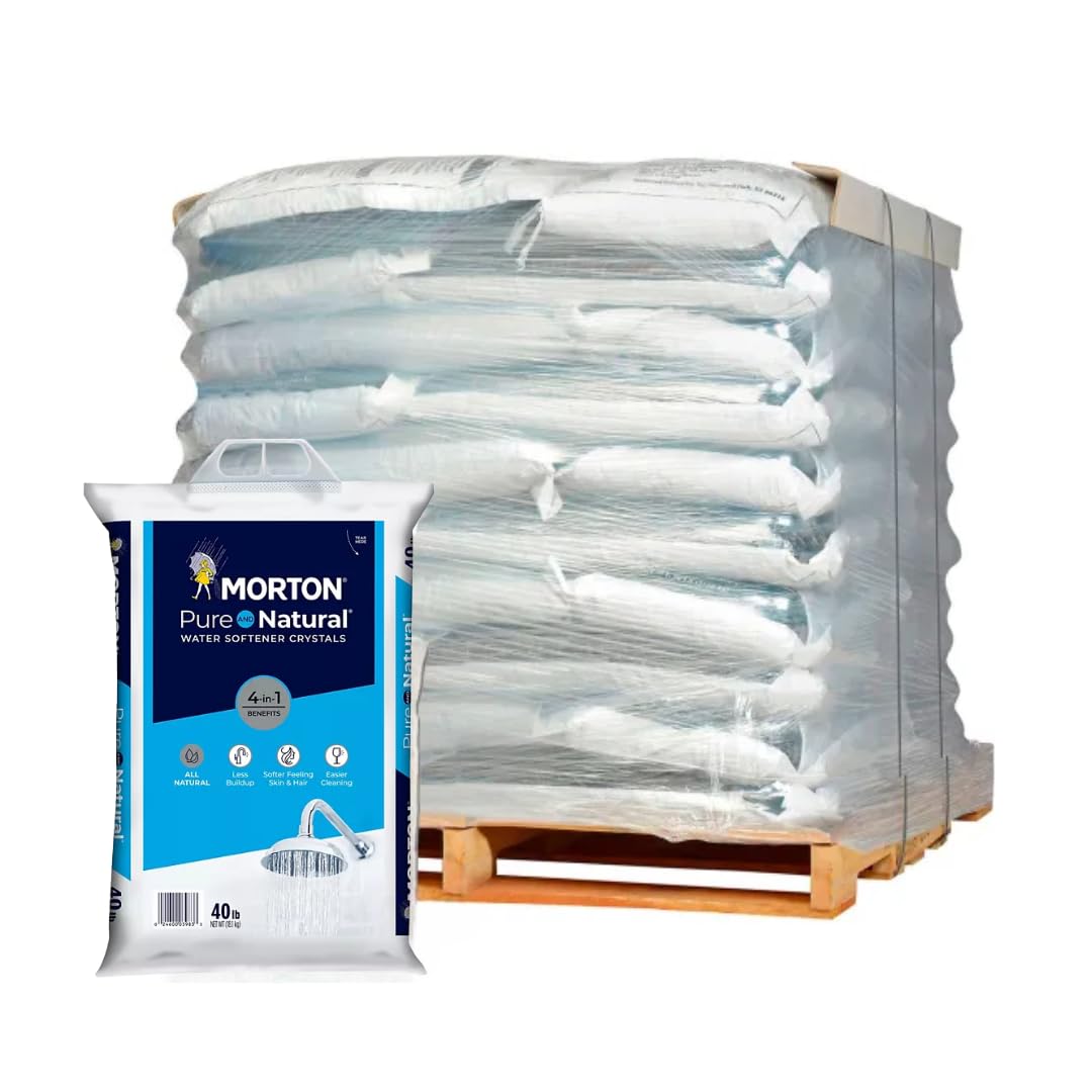 Morton Pure and Natural 40-lbs. Water Softener Crystals (Full Pallet of 56 Bags) - Delivered by Waterpallets