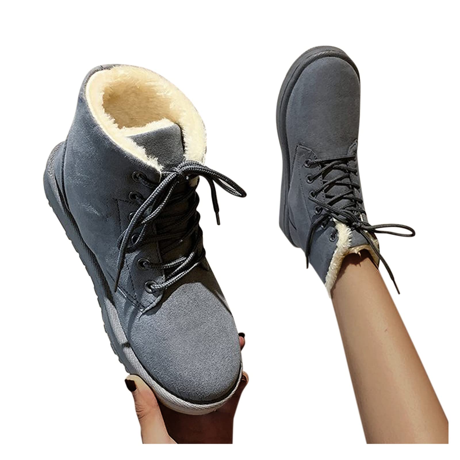 Dasongff Flat Winter Shoes Women's Winter Boots Warm Lined Snow Boots Wedge Boots Girls Ankle Boots Winter Plush Short Shaft Boots Comfortable Sports Shoes Walking Shoes Chelsea Boots