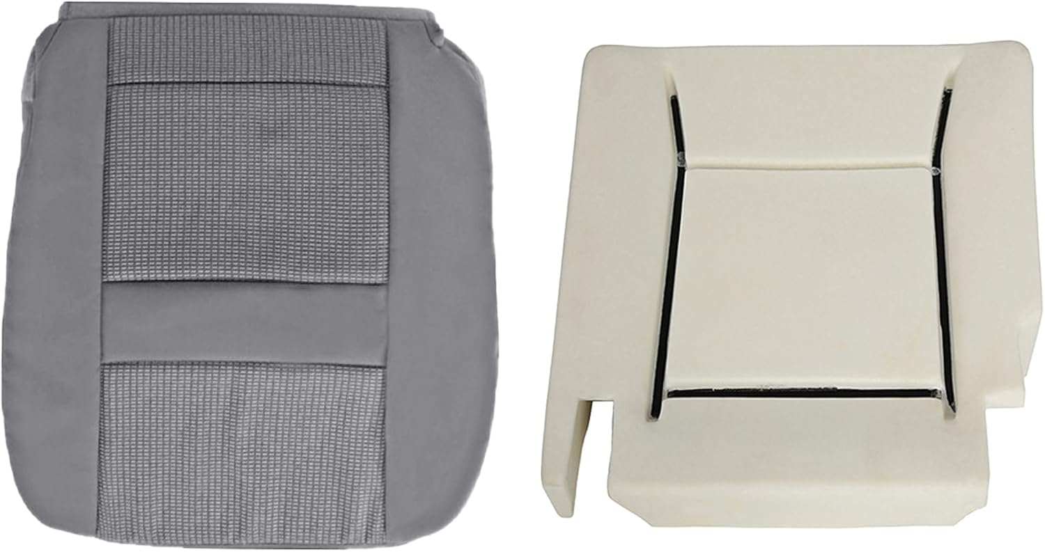 Driver Bottom Cloth Seat Cover & Foam Pad Replacement Fits for Dodge RAM 2500 3500 2006-2008 Slate Gray