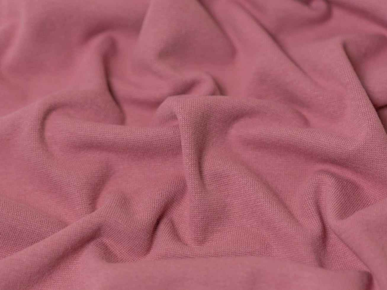 Minerva Core Range Tubular Ribbing Stretch Knit Fabric Dusky Rose - Medium Weight & Suitable for Dressmaking - Approx Width: 70cm / 28" - Sold per metre